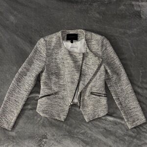 Banana Republic Black and White Moto Jacket Blazer Size 0P